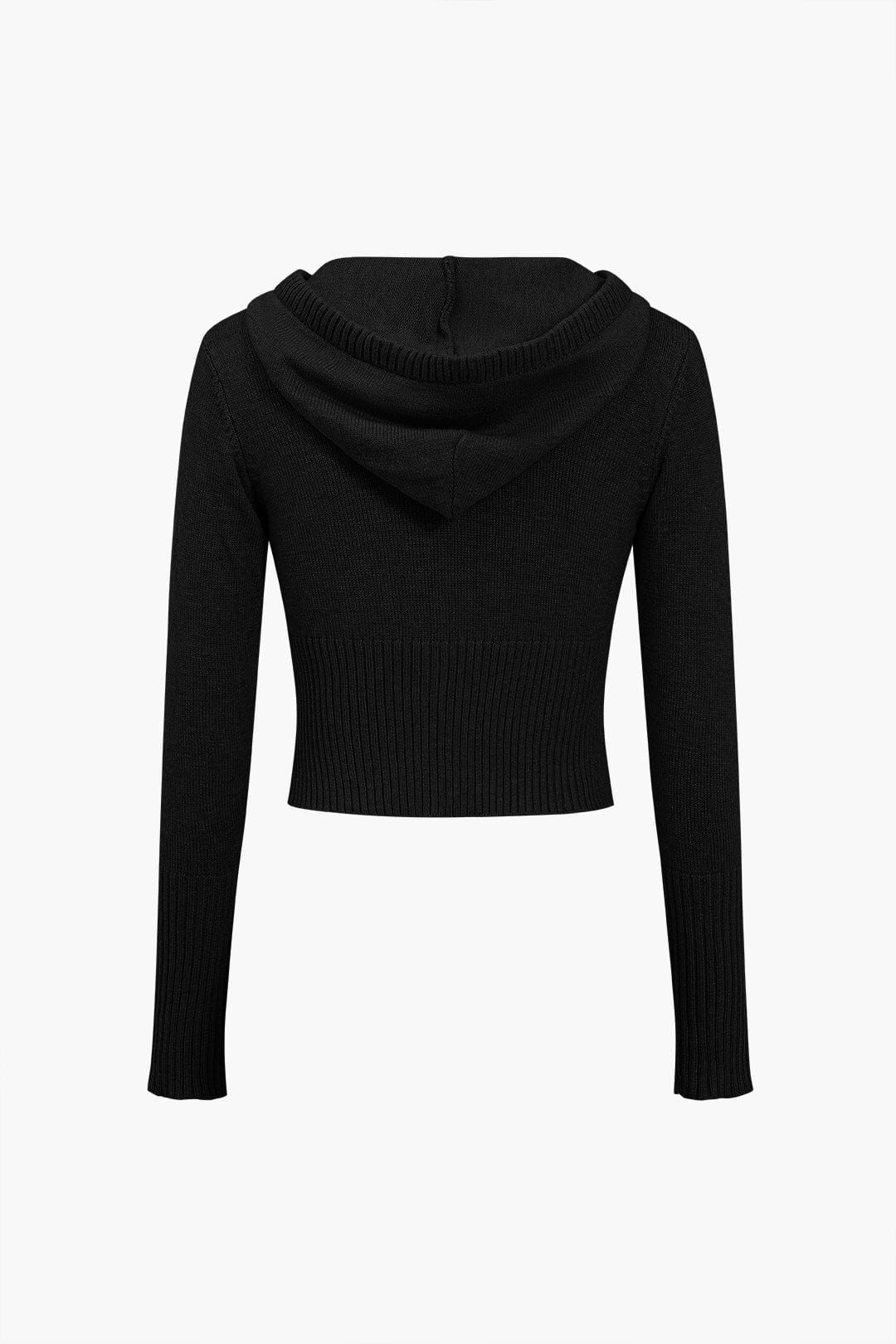Strick-Set mit Kapuzenjacke und Schlaghose Warm