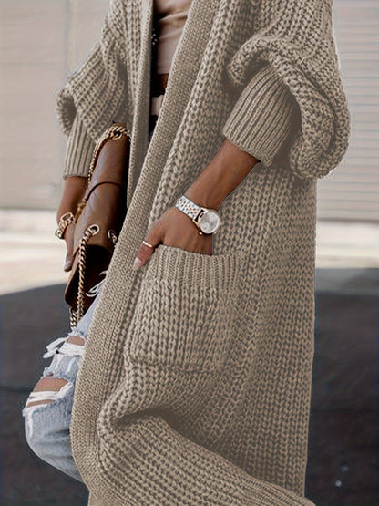Wollcardigan Damen mit Taschen für Alltag Perfekt
