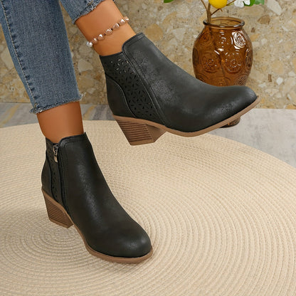 Damen Stiefeletten Bequem Schnell Reißverschluss