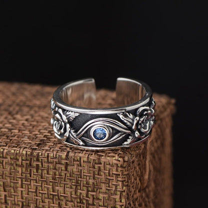Horus Glücksring Auge Schmuck Silber