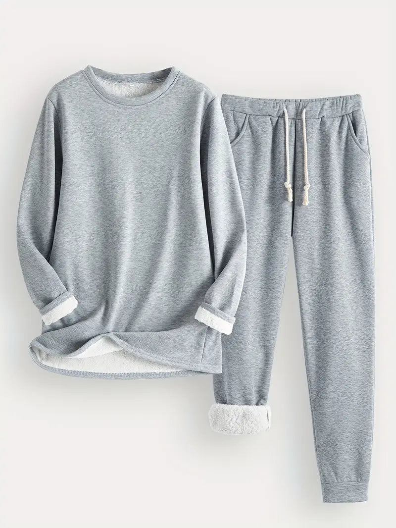 Damen Warmes Winter-Loungewear-Set Bequem