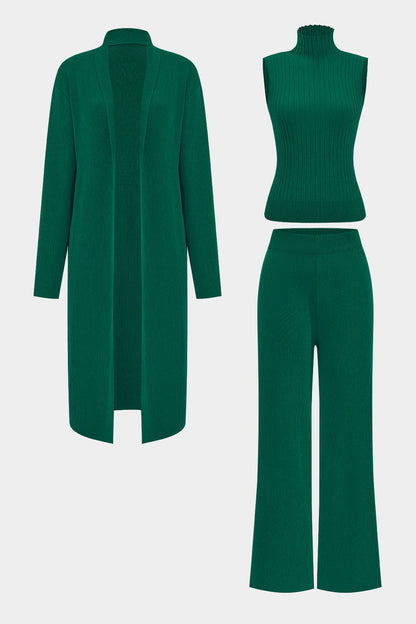 Elegantes Strickset Damen Dreiteilig Modern