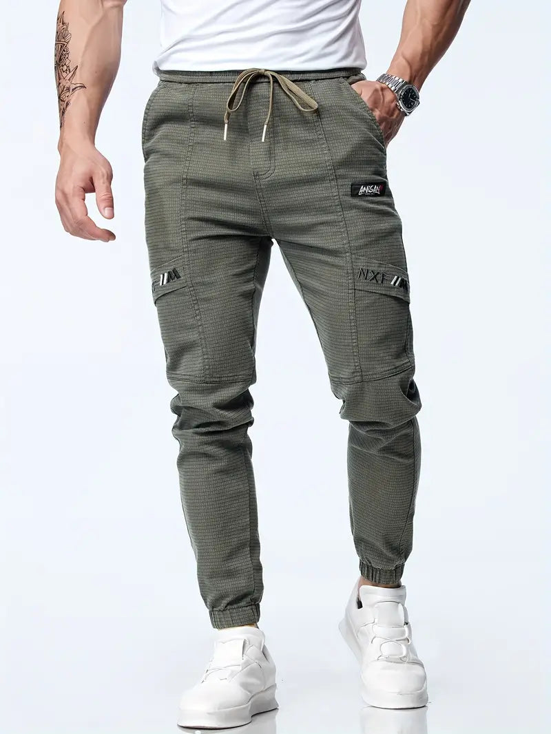 Herren Jogger Stretch Elastic mit Kordelzug Bequem