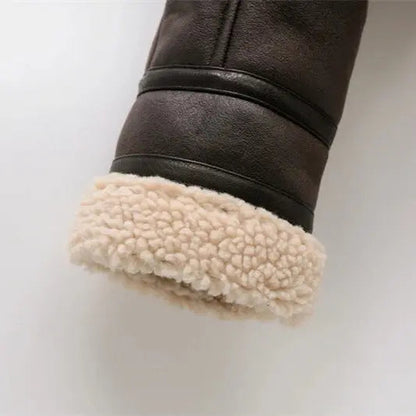 Damenjacke Plüschgefüttert Warm Modern