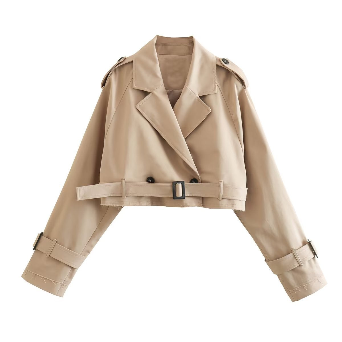 Damen Trenchcoat Kurz Schick Gürtel Elegant - BerlinGlamour