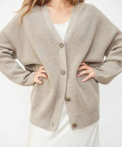 Kaschmir Strickjacke Damen V-Ausschnitt Elegante