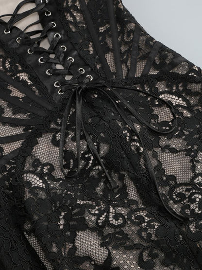 Detailaufnahme Spitze – Vivienne Korsett, Schnürung & hochwertige Spitze aus der Nähe