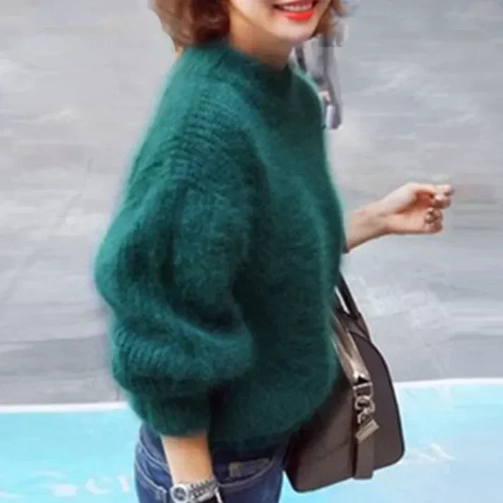Weinlese Angora Pullover Soft Warm
