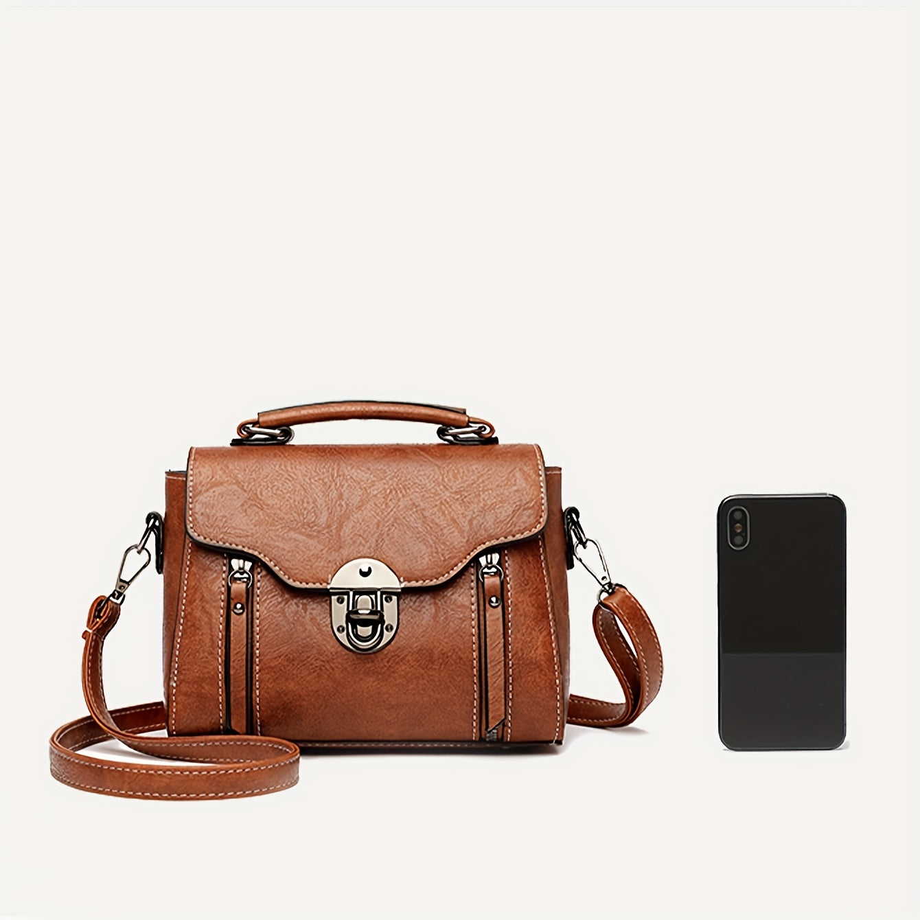 Damen Handtasche Vintage Klappe Leder