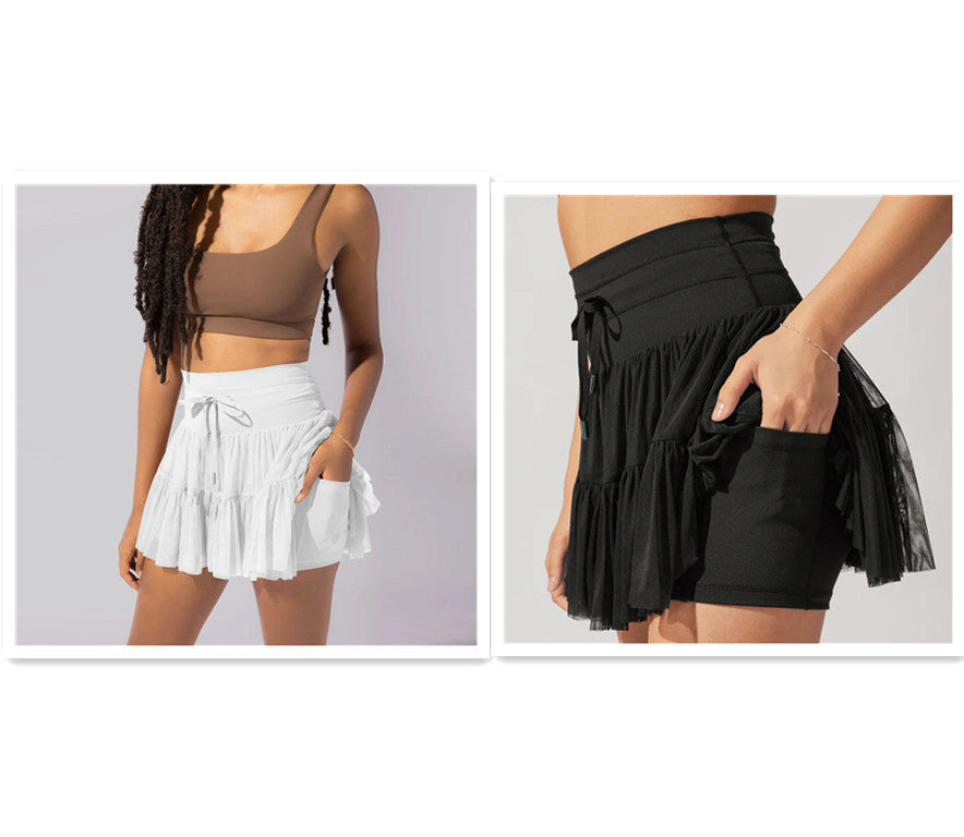 Kurzer Minirock Mit Sicherheitsshorts Hoch Taille