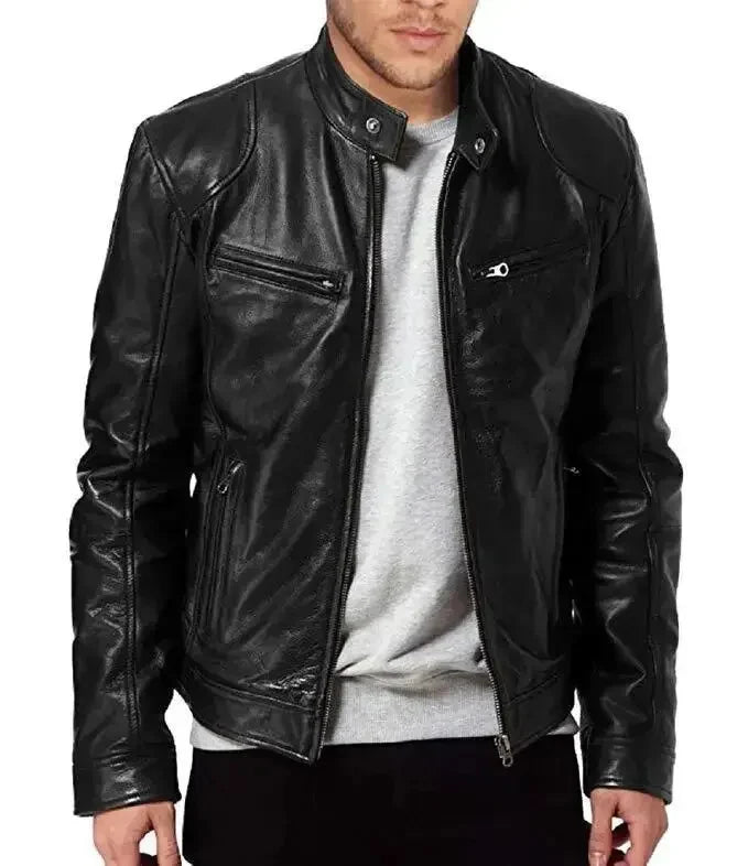 Lederschutzjacke Herren Schwarz Elegant