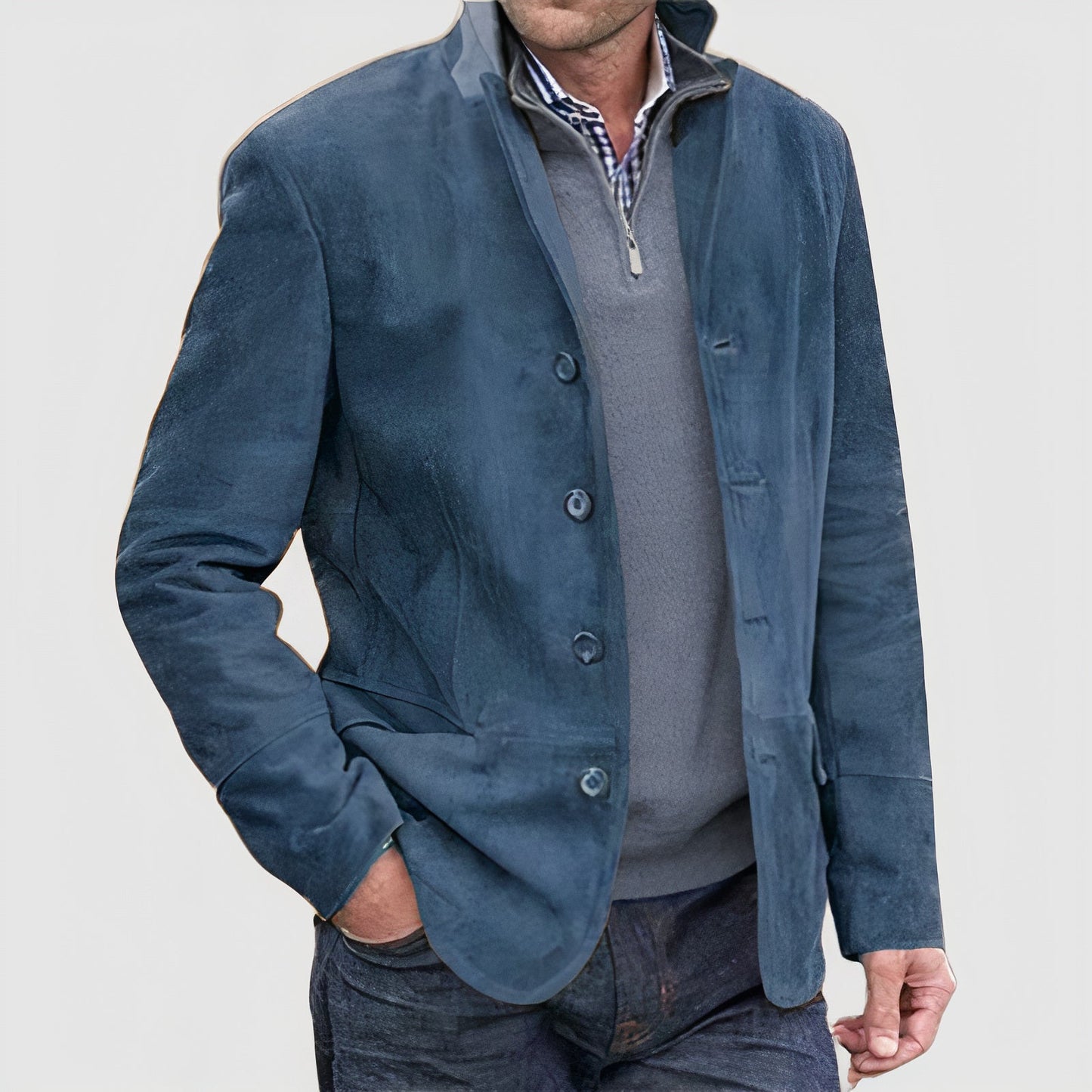 Herren Lederjacke Vintage Stil Elegant