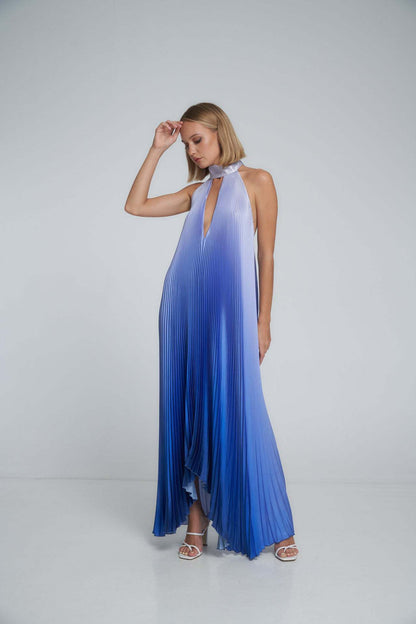 BerlinGlamour bedrucktes Swing-Kleid mit tiefem V-Ausschnitt
