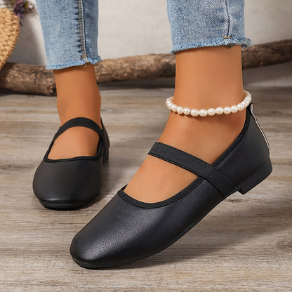 Elegante Weiße Ballerinas Mary Jane Schuhe Damen