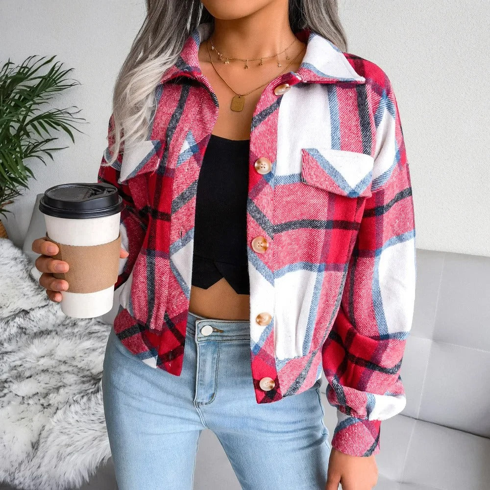 Karierte Damenjacke Sommerleicht Modern