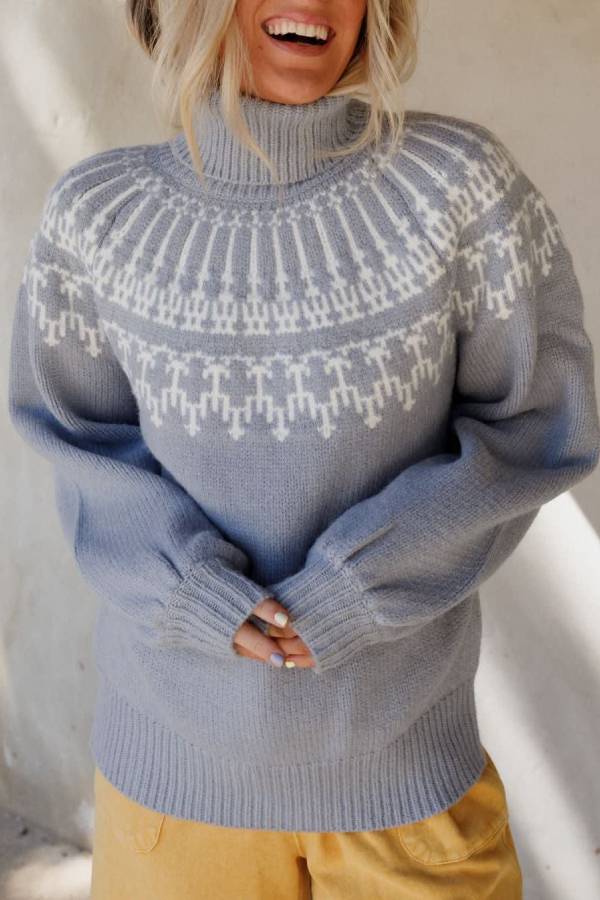 Weihnachtspullover Rollkragen Langarm Verdickt Gestrickt - BerlinGlamour