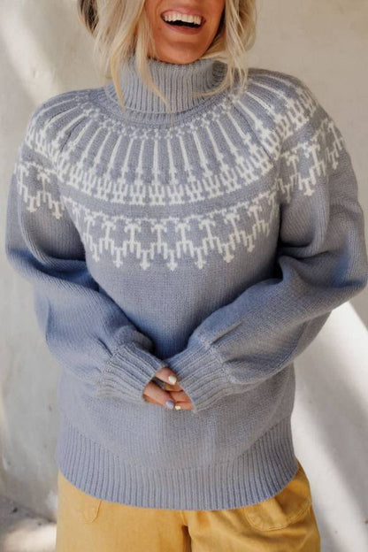 Weihnachtspullover Rollkragen Langarm Verdickt Gestrickt - BerlinGlamour