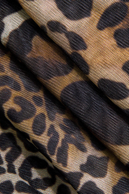 Leopard Minikleid Rüschen Animal Print Kurz