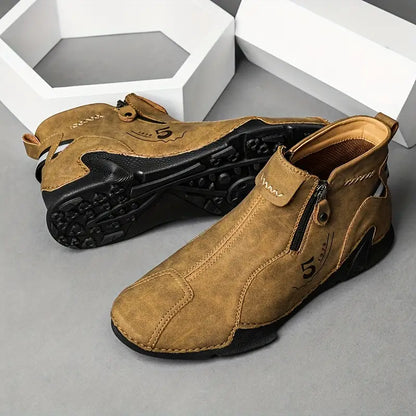 Herren Stiefeletten Braun Lederschuhe Schnürsenkel