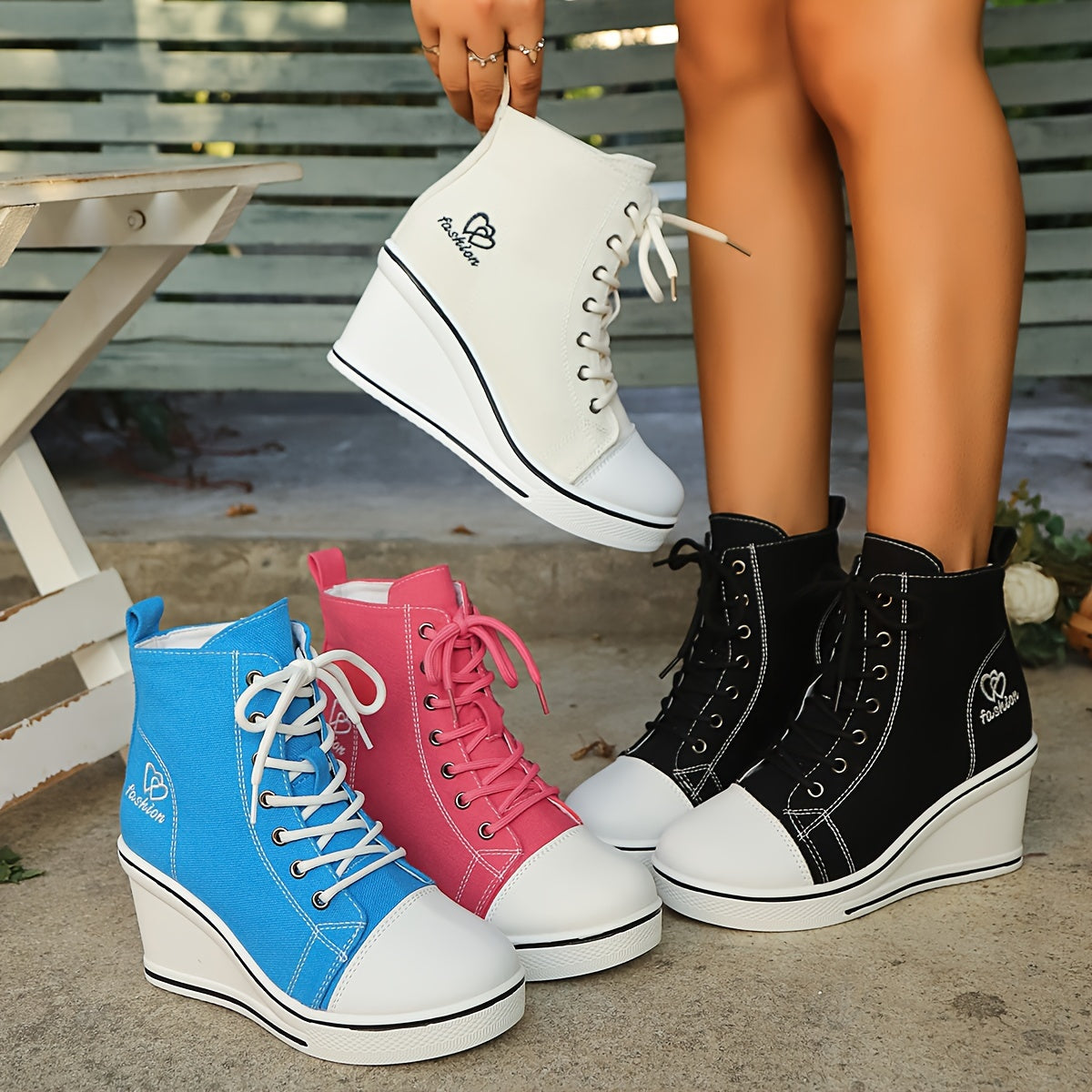 Stiefeletten Damen Einfach Liebesmotiv Sneaker