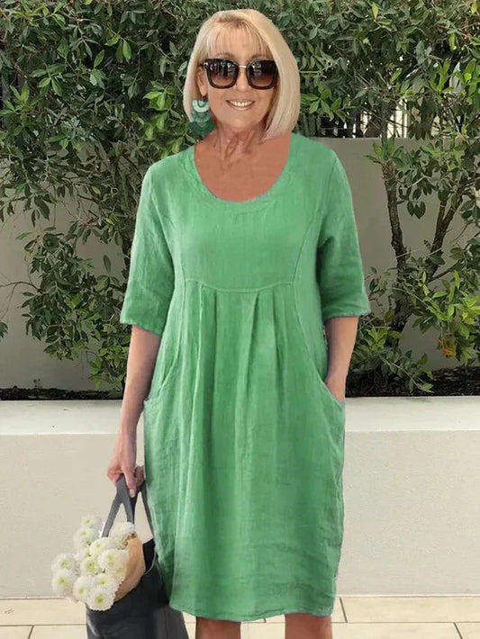 Baumwoll-Leinenkleid von Janet