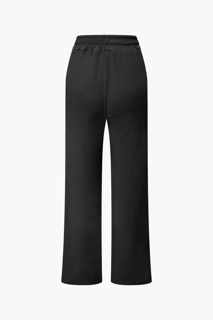 Elegantes Damen Zweiteiler Set Asymmetrisch mit Weiten Hosen