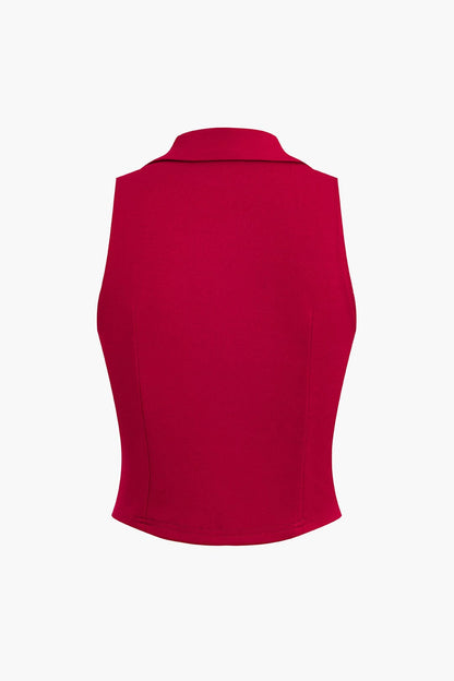 Damen Zweiteiler Set Weste Faltenrock Elegant