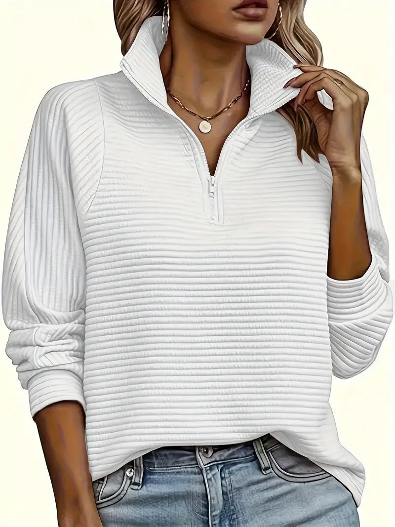 Warmer Reißverschluss Pullover Damen Soft - BerlinGlamour