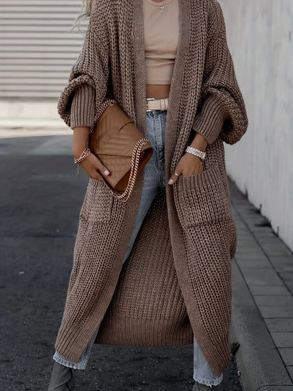 Wollcardigan Damen mit Taschen für Alltag Perfekt