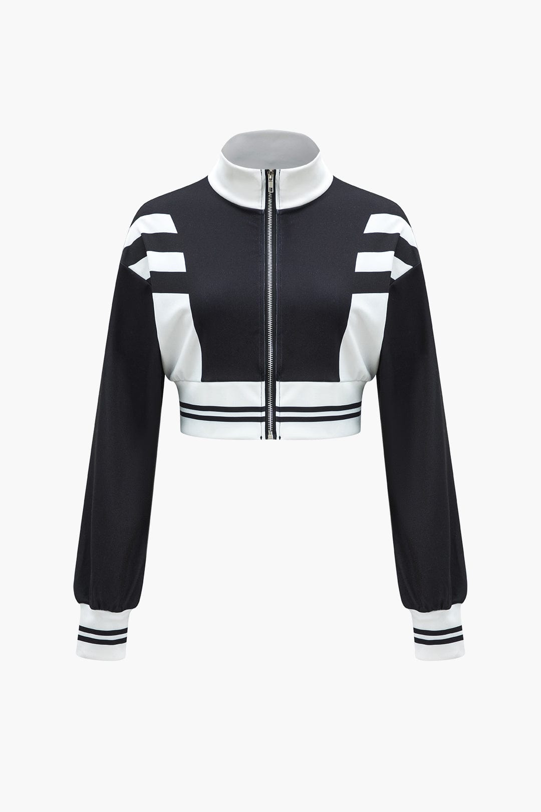 Sportliches Zweiteiler Set Cropped Jacke und weite Hose