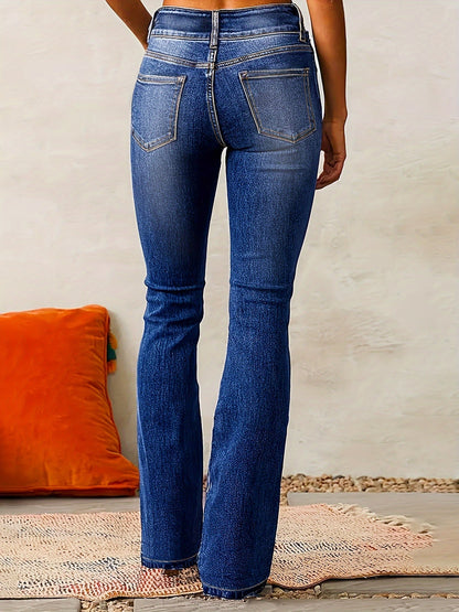 Damen High-Waist Jeans Weite Bein Stilvoll