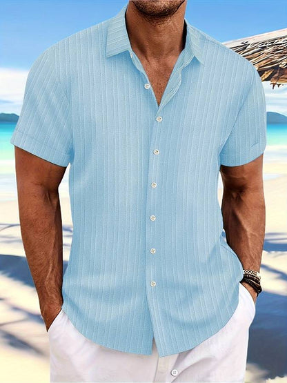 Sommerhemd Kurzärmelig Gestreift Relaxed Fit