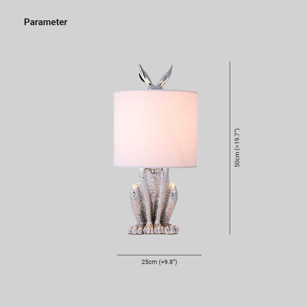 Kaninchen Tischlampe Gold Dekorativ mit Schirm