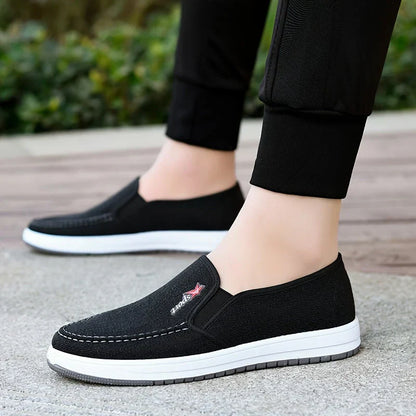 Herren Segeltuchschuhe Slip On Bequem Leicht