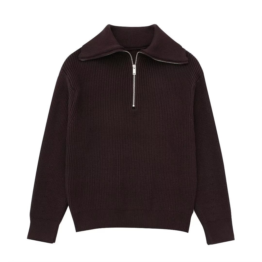 Wollpullover Damen Offener Kragen Glamour Style