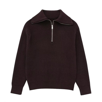 Wollpullover Damen Offener Kragen Glamour Style