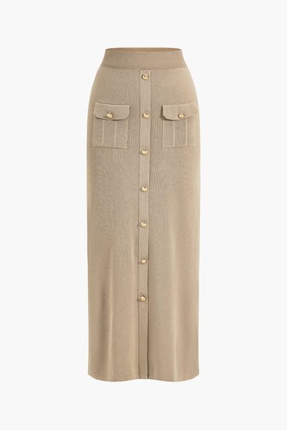 Strick-Set Damen Blazer Rock Kombination