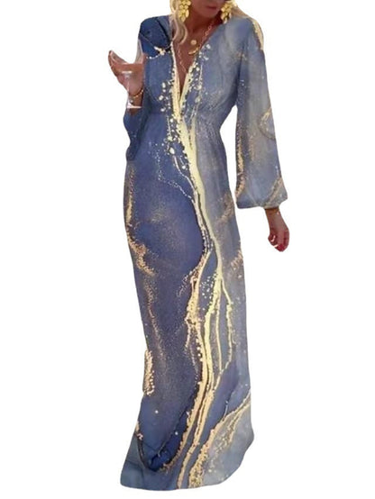Strandkleid mit V-Ausschnitt, Chiffonärmeln und Taillierung von BerlinGlamour