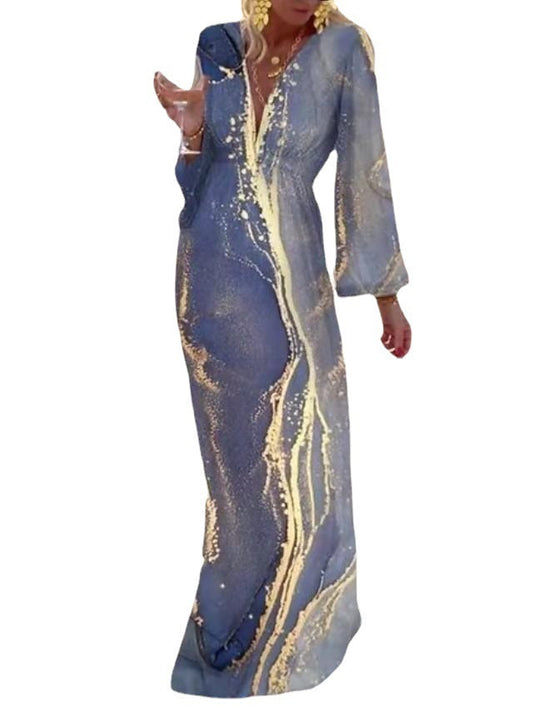 Strandkleid mit V-Ausschnitt, Chiffonärmeln und Taillierung von BerlinGlamour