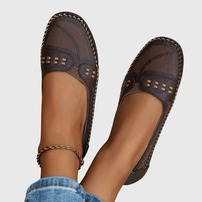 Damen Loafer Schuhe Lässig Perforiert Bequem