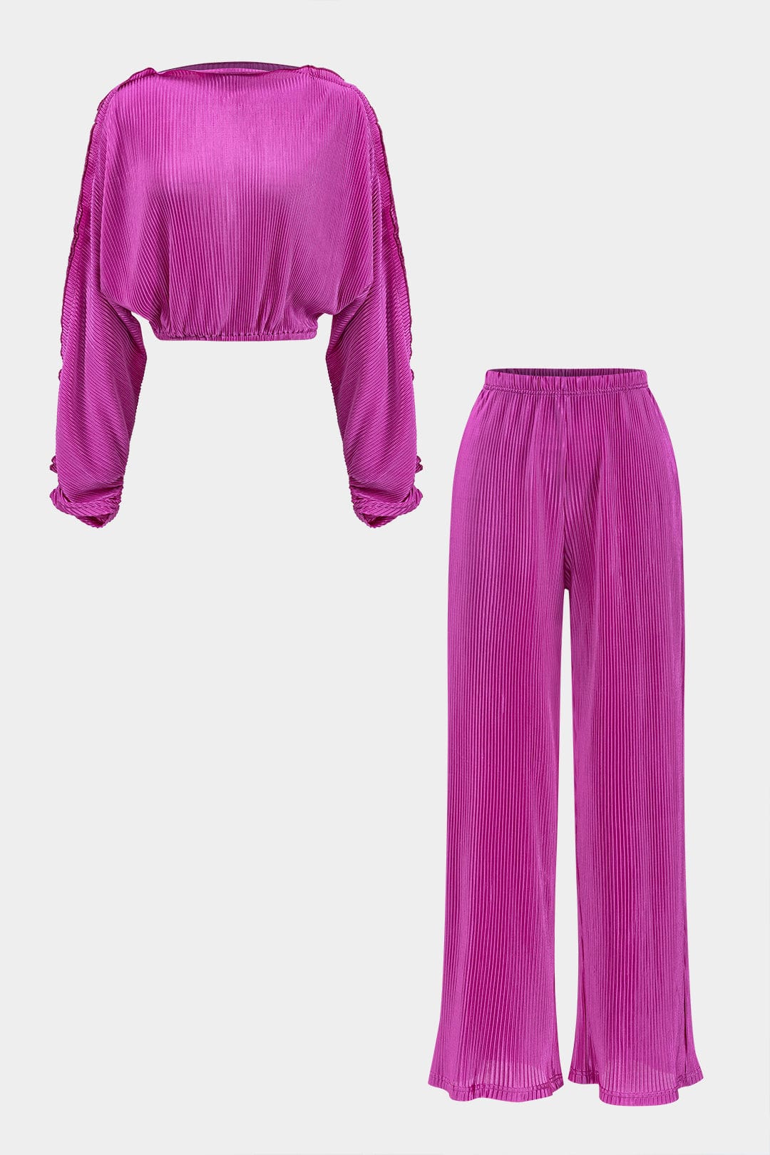 Elegantes Zweiteiler Set Crop Top Weite Hose Frauen - BerlinGlamour