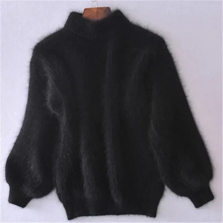 Weinlese Angora Pullover Soft Warm
