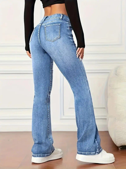 Stretch Flared Jeans Damen Fashion