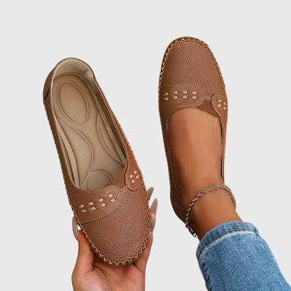 Damen Loafer Schuhe Lässig Perforiert Bequem