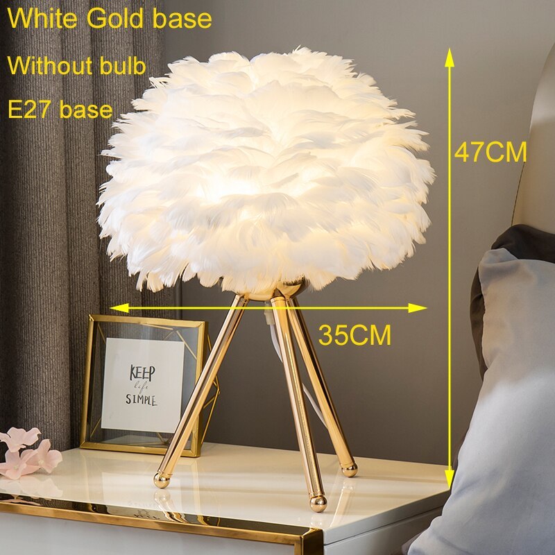 Goldene Tischleuchte mit Stoffschirm Modern & Dimmbar
