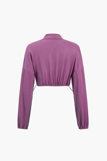 Sportliches Zweiteiler Set Cropped Jacke Leggings