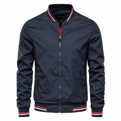 Herren Bomberjacke Stylisch Leder Schwarz