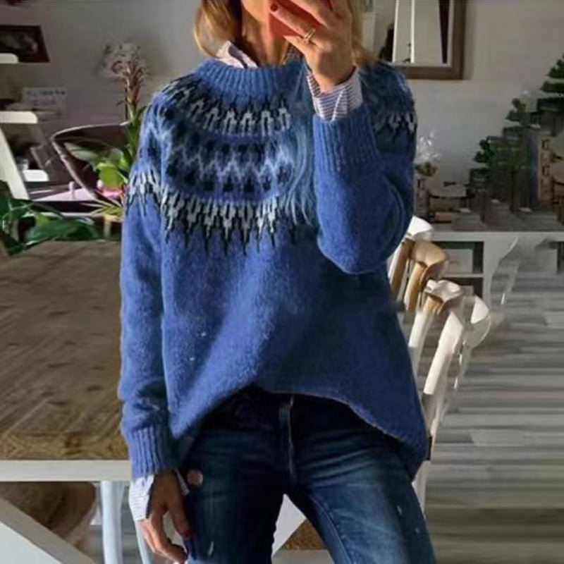 Damen Pullover Winter Warm mit Print