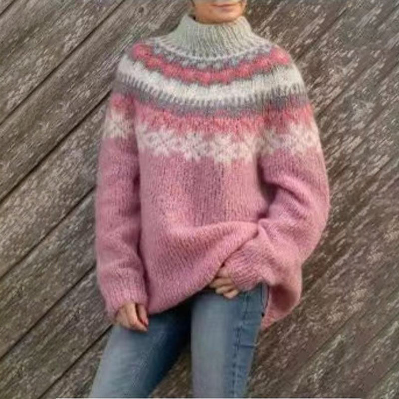Damen Pullover Winter Warm mit Print