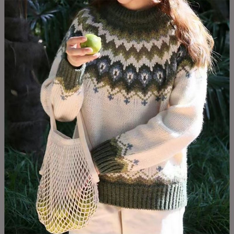 Damen Pullover Winter Warm mit Print - BerlinGlamour